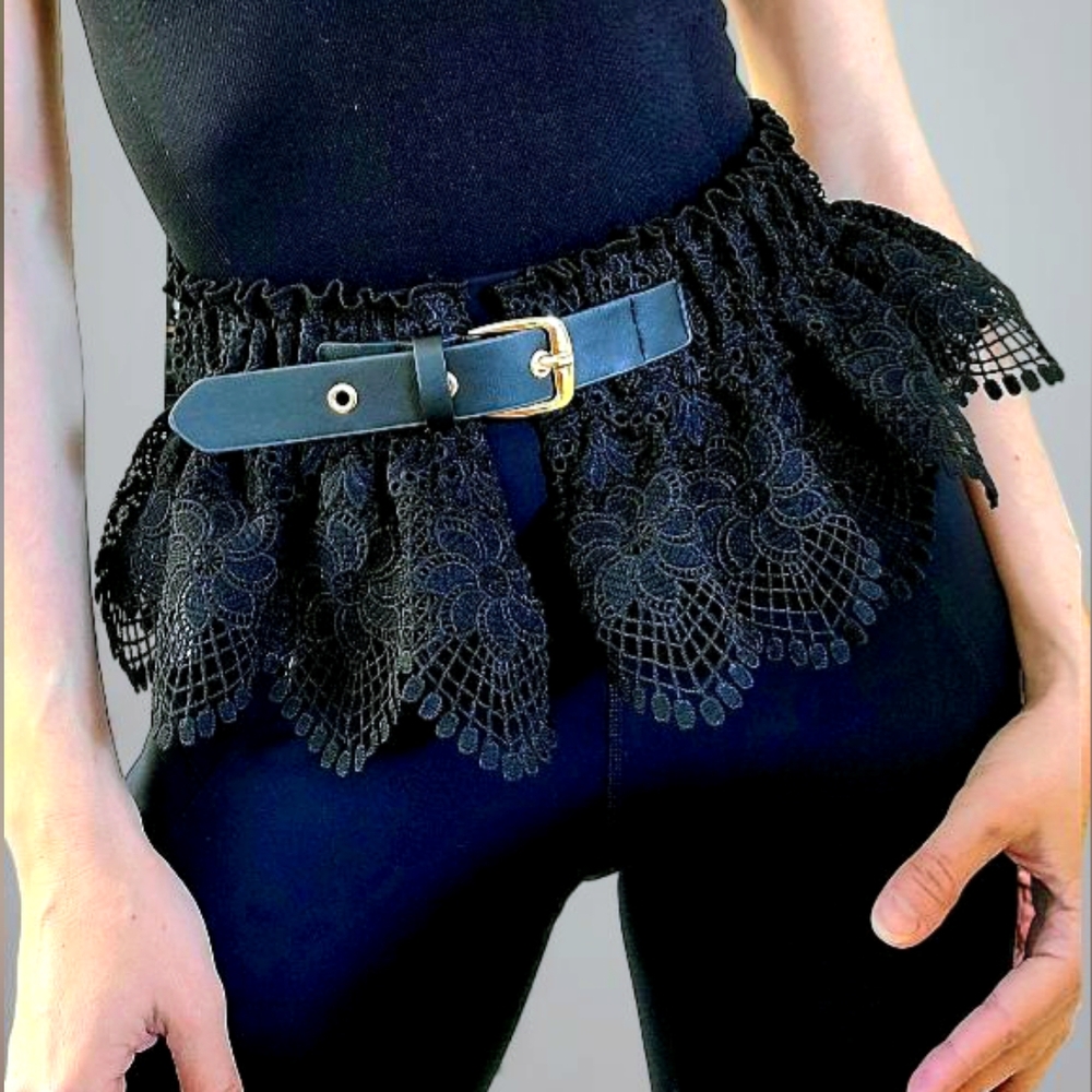 Elegant Black Lace Belt NWOT - Picture 2 of 5